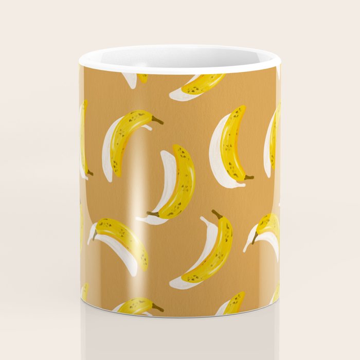 Banana Pattern - Ochre Coffee Mug Gallery Image 4