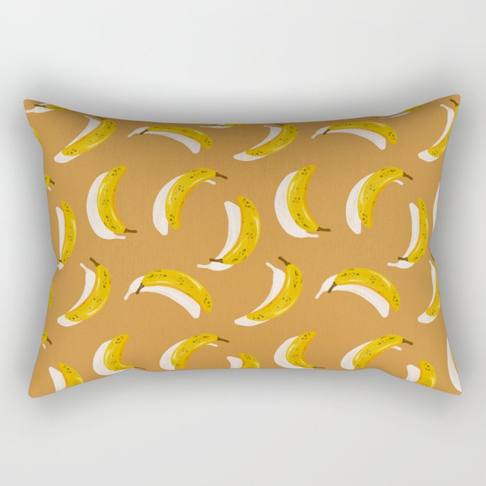 Banana Pattern - Ochre Rectangular Pillow Gallery Image 2