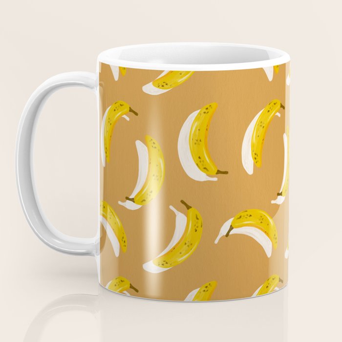 Banana Pattern - Ochre Coffee Mug Gallery Image 3