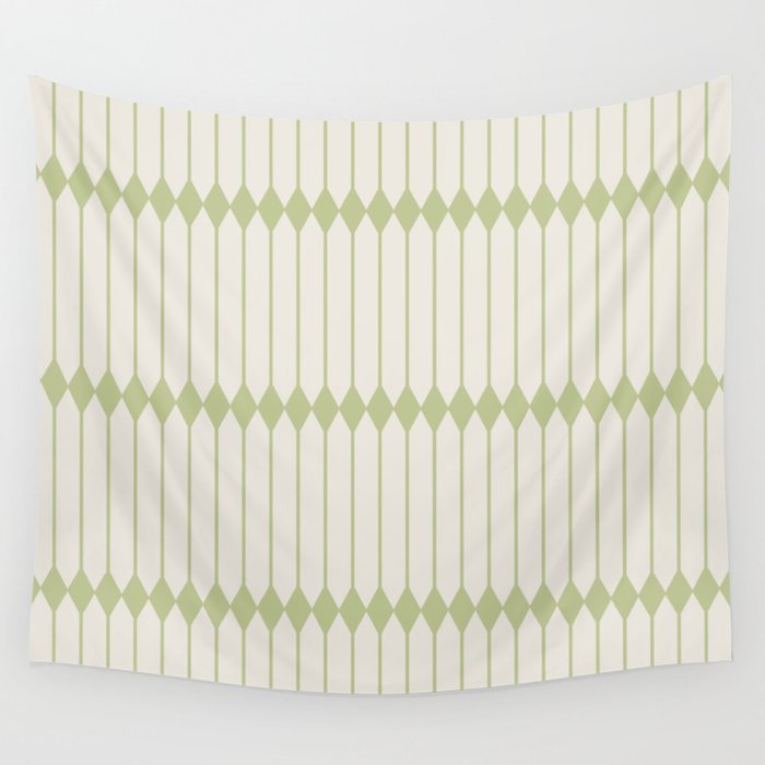 Minimal Geometric Pattern - Green Wall Tapestry Gallery Image 1