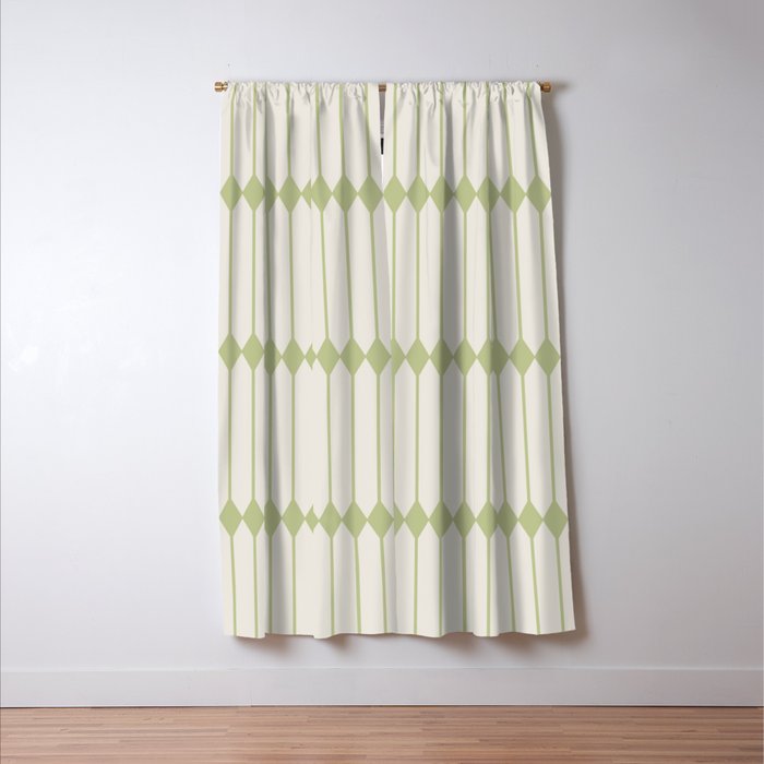 Minimal Geometric Pattern - Green Window Curtain Gallery Image 3