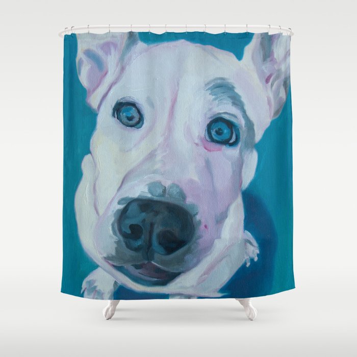 Patches o'Houlihan Dog Portrait Shower Curtain Gallery Image 1