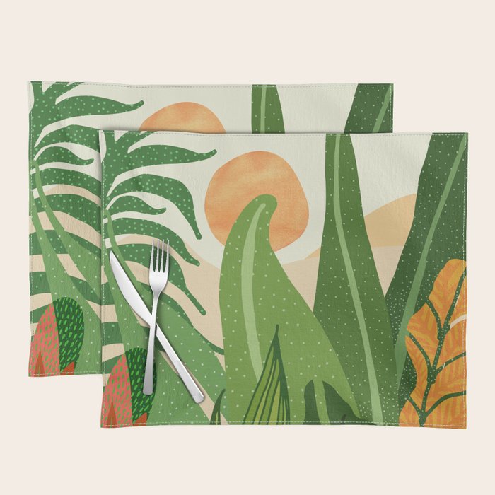 Summer In the Tropics Sunset Scene Placemat Gallery Image 1