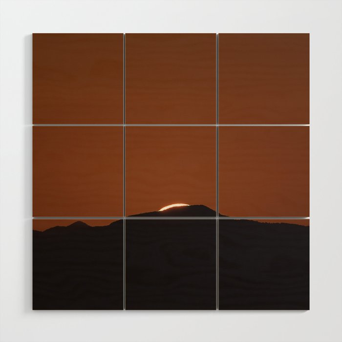 Orange Red Dusk Wood Wall Art Gallery Image 1