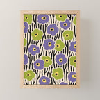 Wild Flowers Pattern Purple and Green Mini Art Print Gallery Image 1