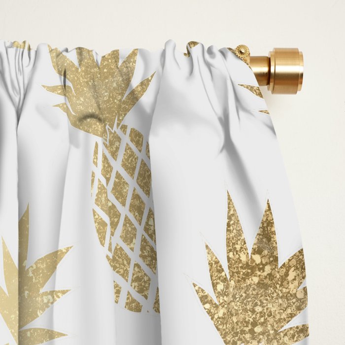 Gold Pineapple Pattern Window Curtain Gallery Image 2