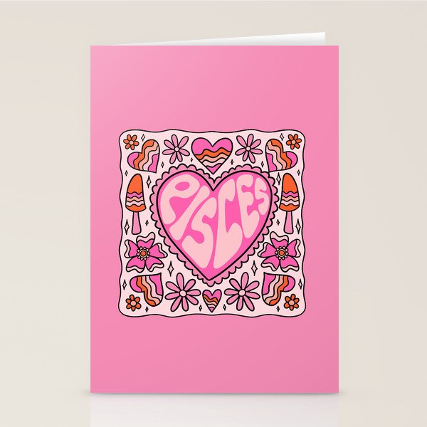 Pisces Heart Stationery Card Gallery Image 2