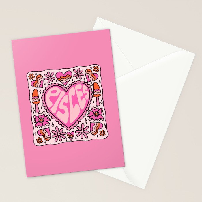 Pisces Heart Stationery Card Gallery Image 2