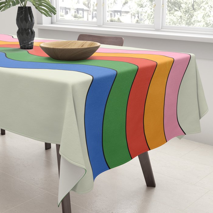 Retro Candy Waves Tablecloth Gallery Image 3