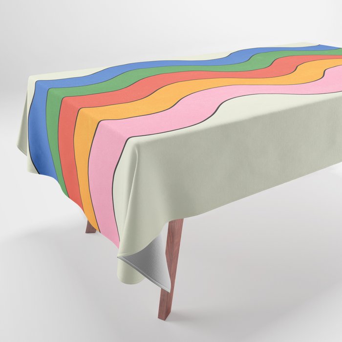 Retro Candy Waves Tablecloth Gallery Image 1