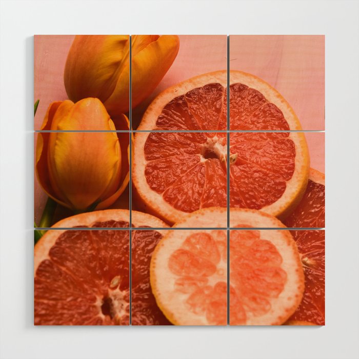 Citrus and Tulips Wood Wall Art Gallery Image 1