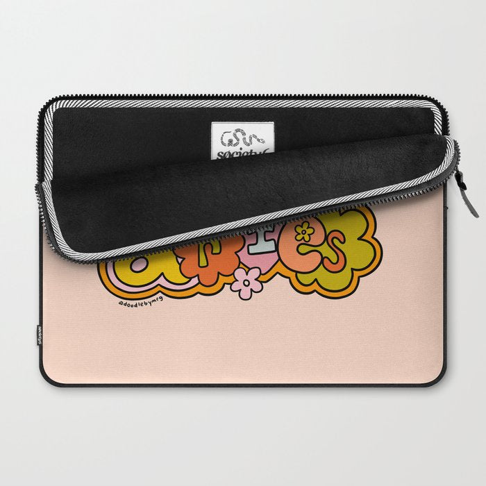 Aries Doodle Letters Laptop Sleeve Gallery Image 2