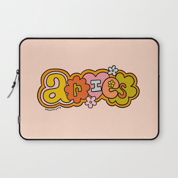 Aries Doodle Letters Laptop Sleeve Gallery Image 1