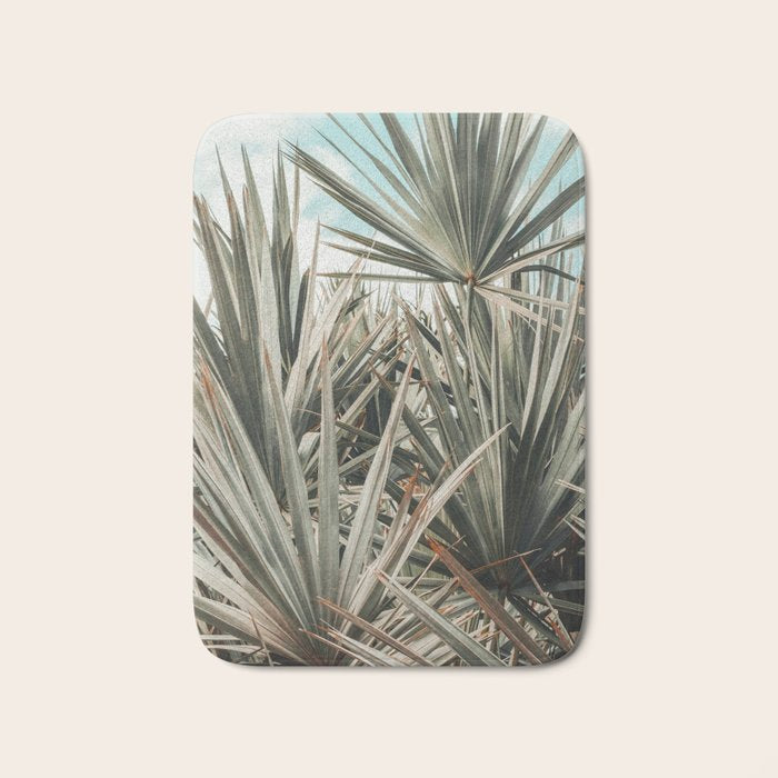 Coastal Morning  palmetto botanical leaf photograph Bath Mat Gallery Image 1