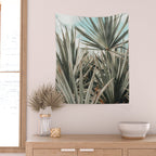 Coastal Morning  palmetto botanical leaf photograph Wall Tapestry Gallery Image 2