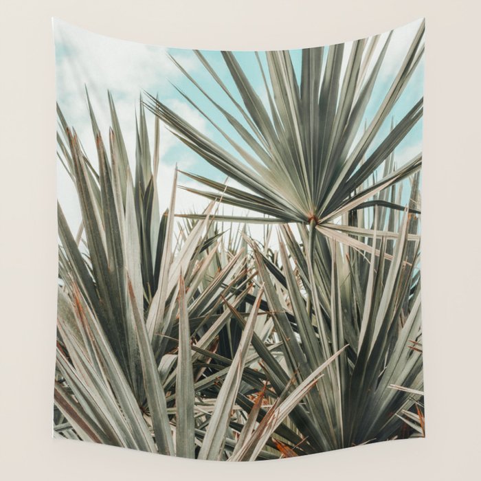 Coastal Morning  palmetto botanical leaf photograph Wall Tapestry Gallery Image 4