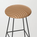 Minimal Line Curvature LXXXI Peach Orange Mid Century Modern Arch Abstract Stool Gallery Image 2