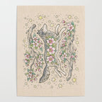 Wolf & Wild Apple Blossoms | Botanical Animal Art Poster Gallery Image 4