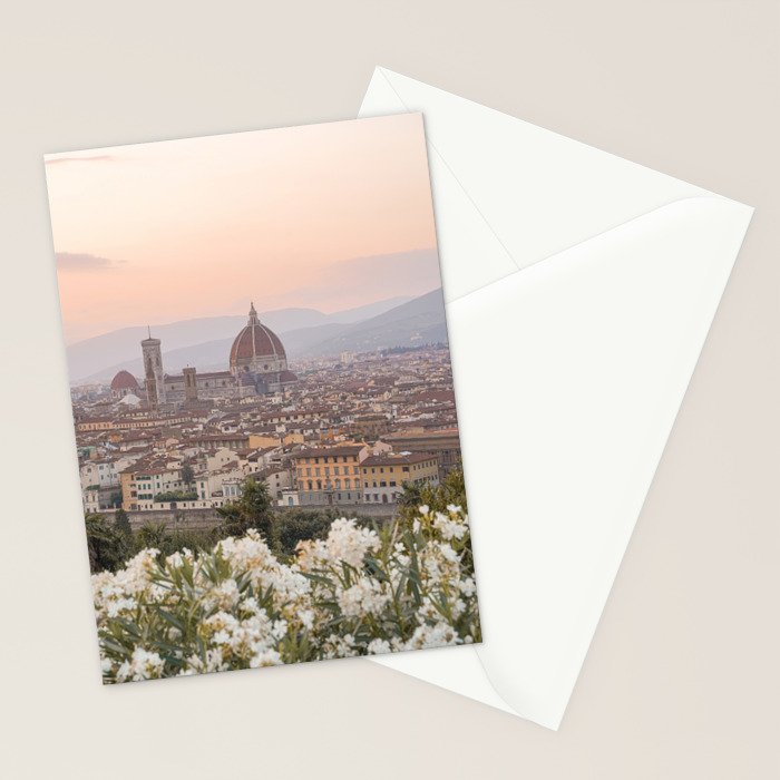 Il Duomo At Sunset Photo | Florence City View In Pastel Colors Art Print | Tuscany, Italy Travel Photography Stationery Card Gallery Image 2