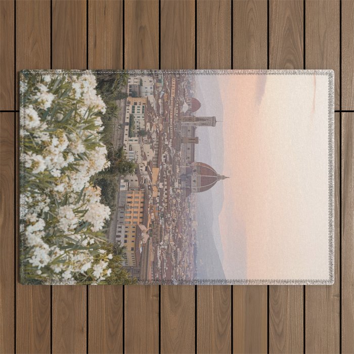 Il Duomo At Sunset Photo | Florence City View In Pastel Colors Art Print | Tuscany, Italy Travel Photography Outdoor Rug Gallery Image 1