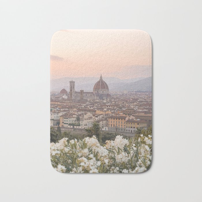 Il Duomo At Sunset Photo | Florence City View In Pastel Colors Art Print | Tuscany, Italy Travel Photography Bath Mat Gallery Image 1