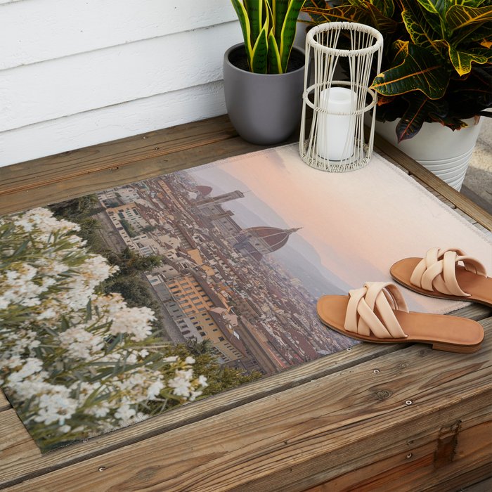 Il Duomo At Sunset Photo | Florence City View In Pastel Colors Art Print | Tuscany, Italy Travel Photography Outdoor Rug Gallery Image 2