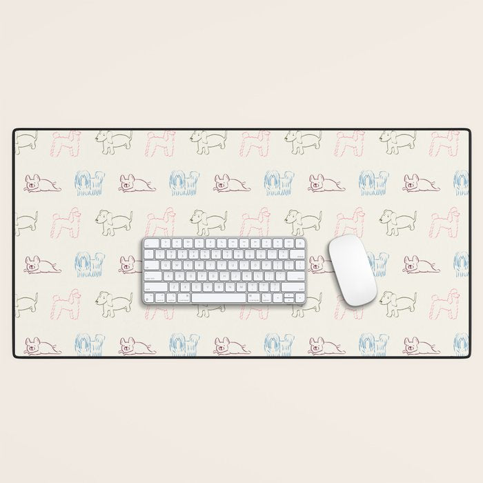 4 Pup Pals Doodle Desk Mat Gallery Image 1