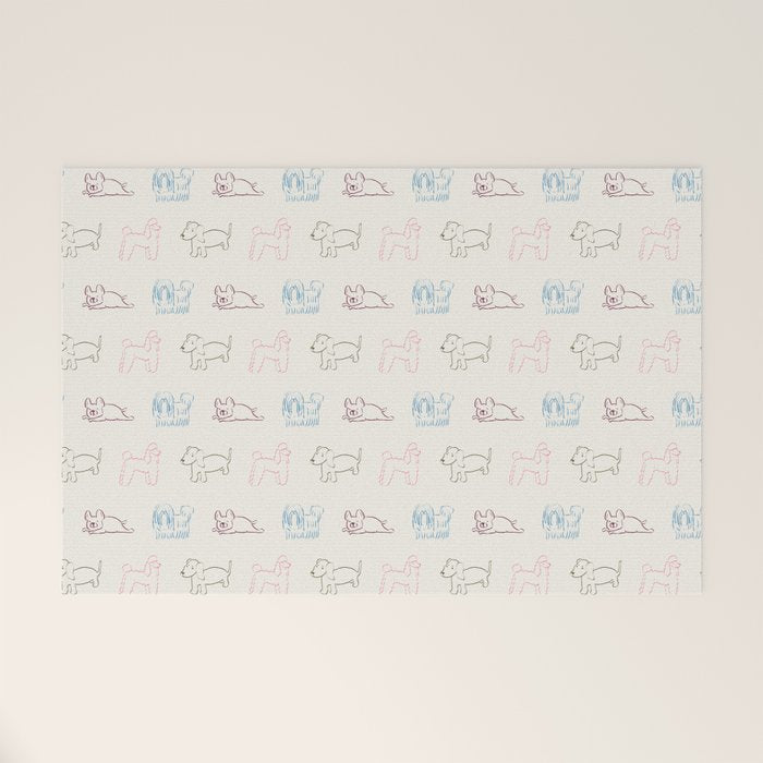 4 Pup Pals Doodle Welcome Mat Gallery Image 1