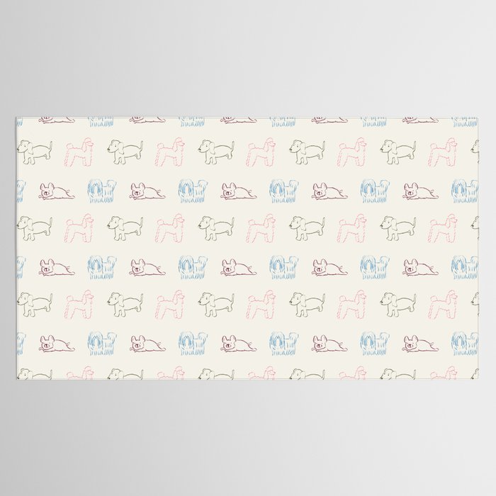4 Pup Pals Doodle Tablecloth Gallery Image 2