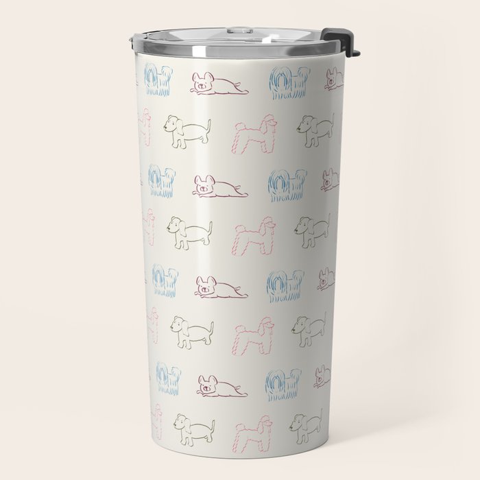 4 Pup Pals Doodle Travel Mug Gallery Image 2