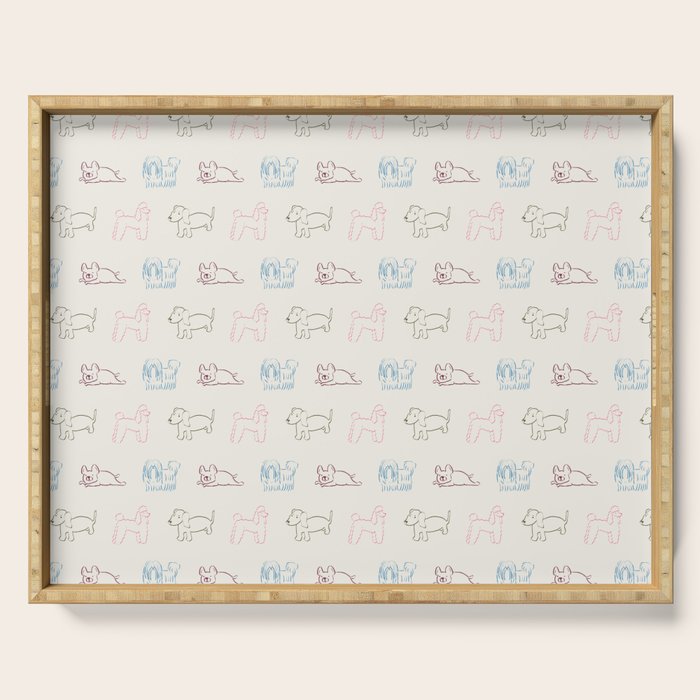 4 Pup Pals Doodle Serving Tray Gallery Image 1