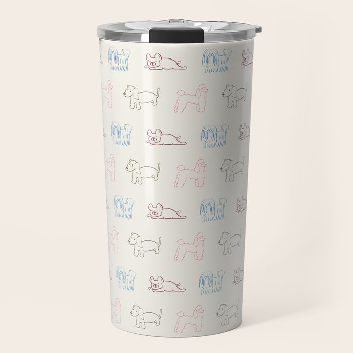 4 Pup Pals Doodle Travel Mug Gallery Image 1