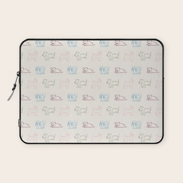4 Pup Pals Doodle Laptop Sleeve Gallery Image 1