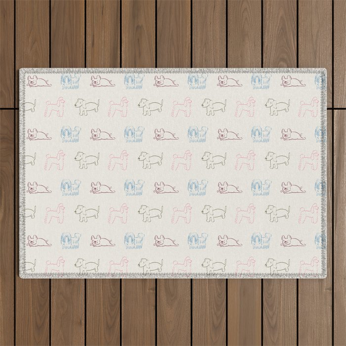 4 Pup Pals Doodle Outdoor Rug Gallery Image 1