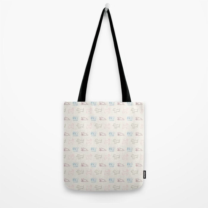 4 Pup Pals Doodle Tote Bag Gallery Image 2