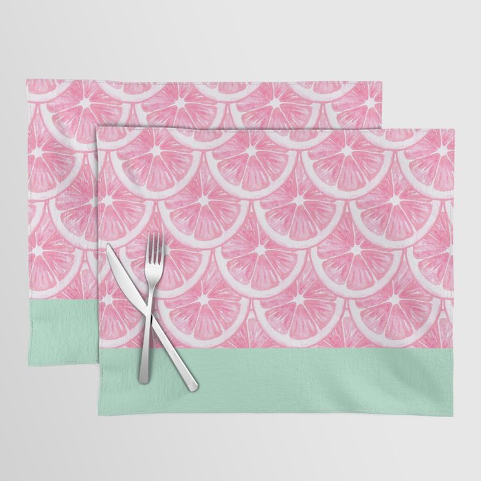 Zesty splice - pink grapefruit Placemat Gallery Image 1