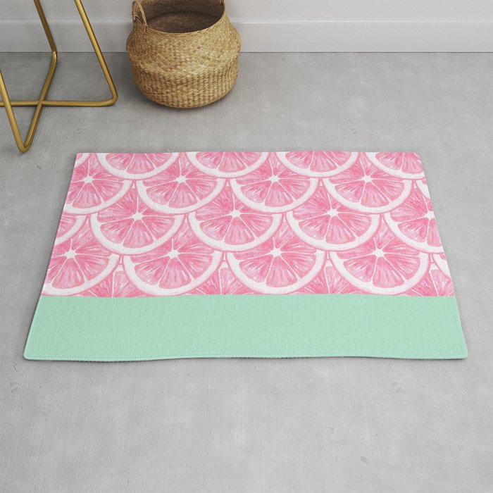 Zesty splice - pink grapefruit Rug Gallery Image 1