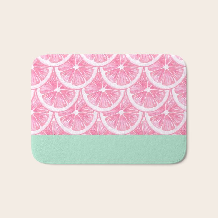 Zesty splice - pink grapefruit Bath Mat Gallery Image 1