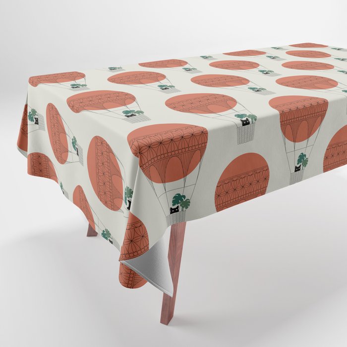 Cat Landscape 138: Hot Sun Balloon Tablecloth Gallery Image 1