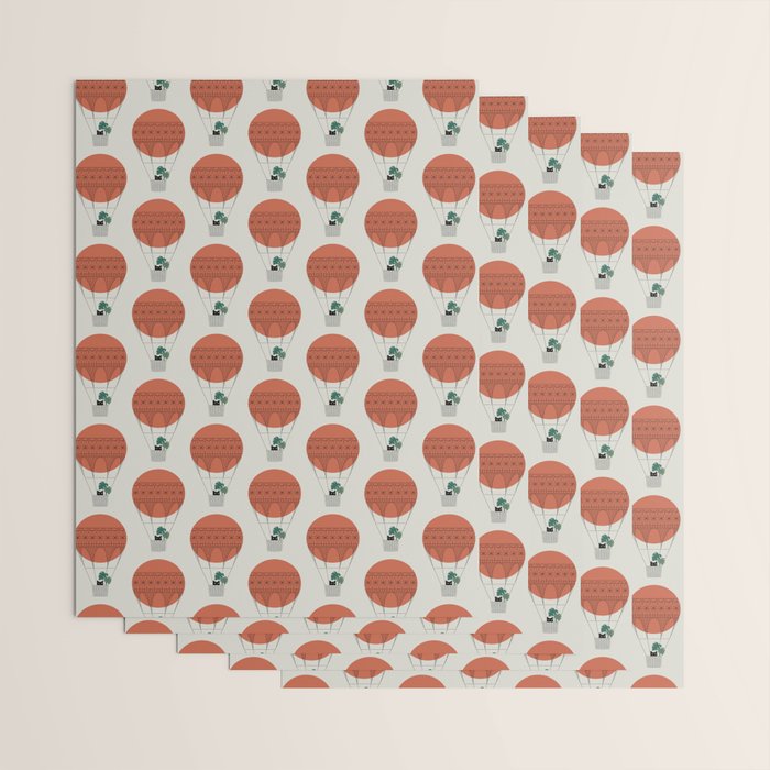 Cat Landscape 138: Hot Sun Balloon Wrapping Paper Gallery Image 3