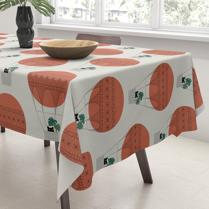 Cat Landscape 138: Hot Sun Balloon Tablecloth Gallery Image 3