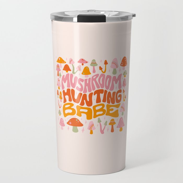 Mushroom Hunting Babe Travel Mug Gallery Image 1