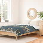 Art Deco Herons - Blue Duvet Cover Gallery Image 2