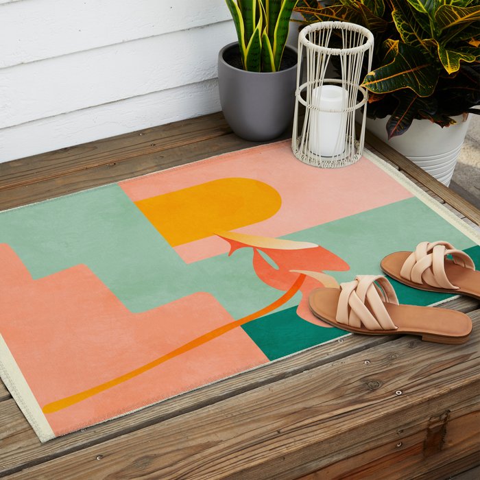 tropical geometry Outdoor Rug Gallery Image 2