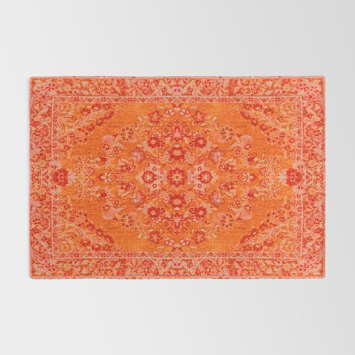 Orange Bohemian Oriental Heritage Traditional Vintage Moroccan Style Rug Gallery Image 2