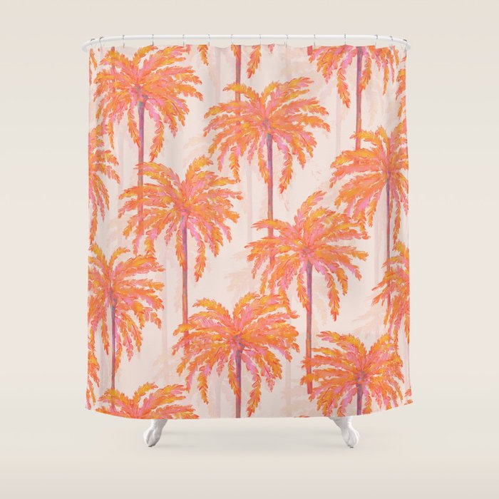Sunset Palm Shower Curtain Gallery Image 1