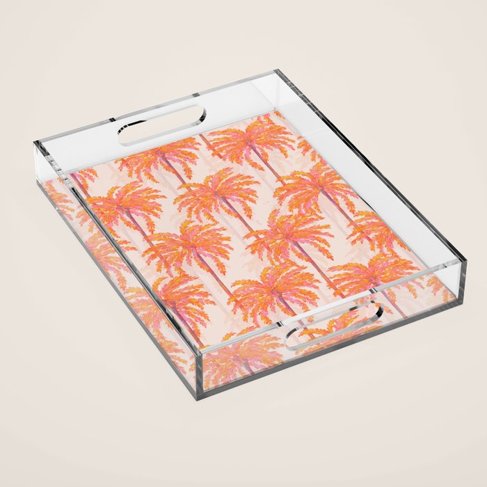 Sunset Palm Acrylic Tray Gallery Image 1