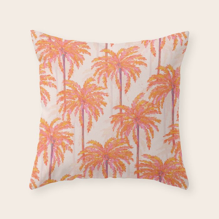 Sunset Palm Throw Pillow Gallery Image 1