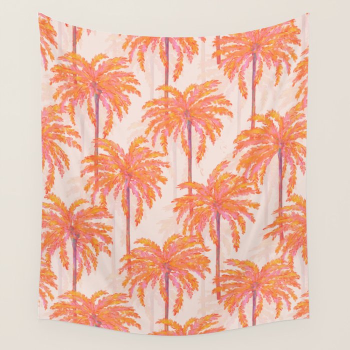 Sunset Palm Wall Tapestry Gallery Image 1
