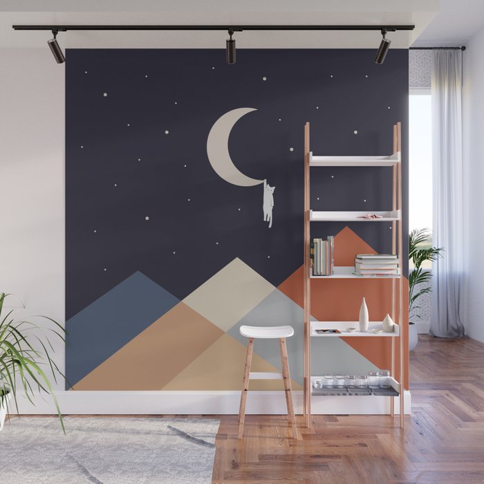 Cat Landscape 176 Hang on the Moon Wall Mural Gallery Image 1